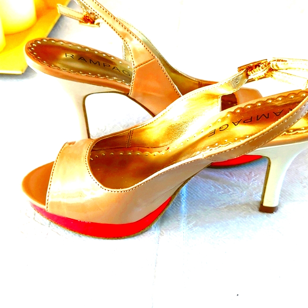 Rampage open toe slingback shoe, size 6.5, runs a little short.